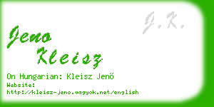 jeno kleisz business card